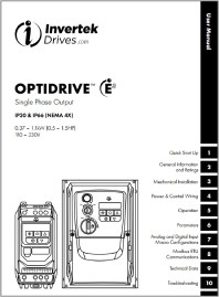Руководство пользователя частотные преобразователи Optidrive Single Phase Output